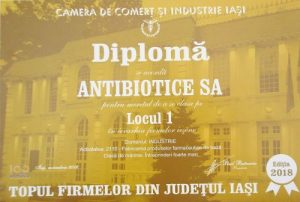 Antibiotice Iași, locul I în Topul Național al Firmelor