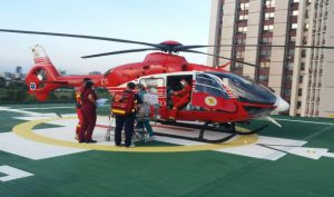 Un copil în vârstă de două zile – „pacientul 100” salvat grație existenței heliportului SUUB