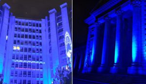 UMF Carol Davila și Spitalul Universitar din Capitală, luminate în albastru de Ziua Mondială a Hepatitei
